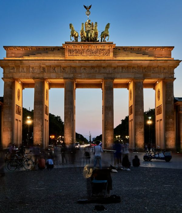 a large building with Brandenburg Gate in the background